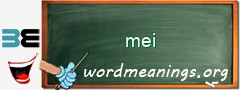 WordMeaning blackboard for mei